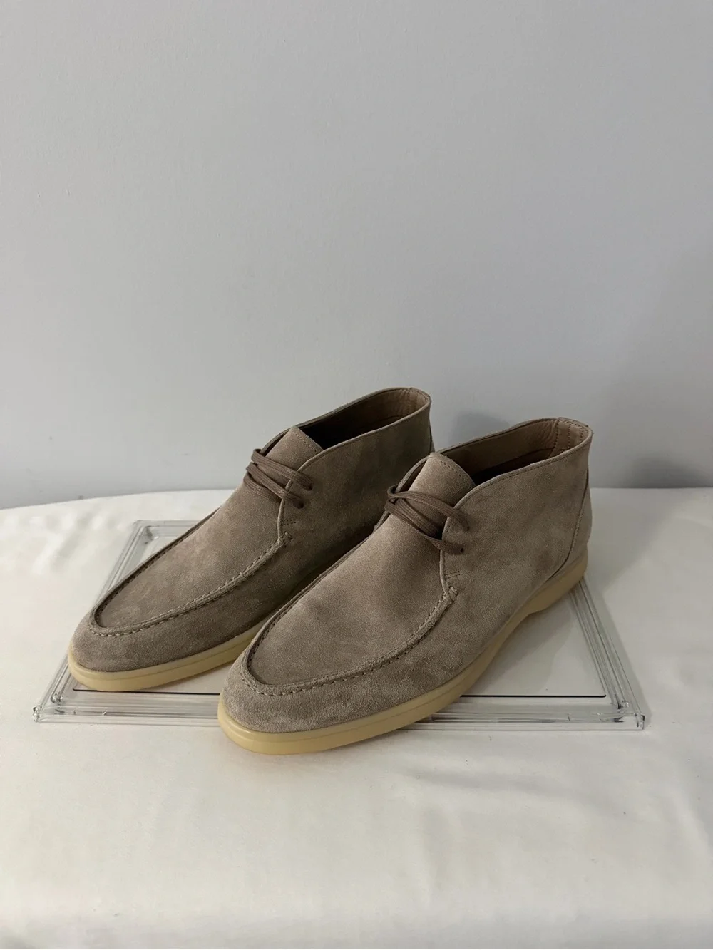 SuitSupply Suede Espadrilles Boots Mens 10 Beige Suede Chukka Lace Up